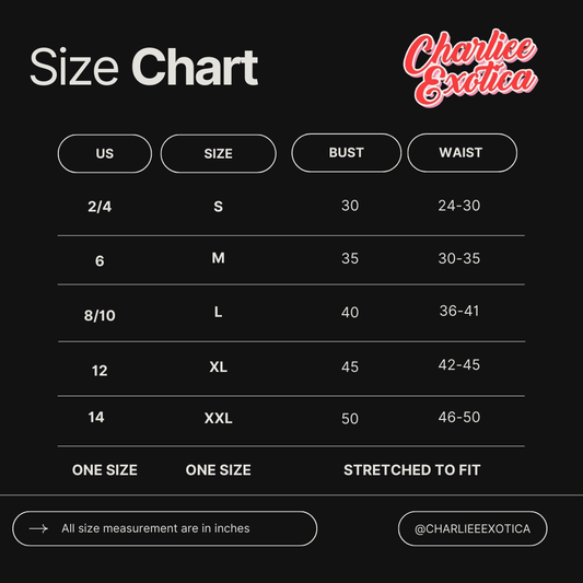 Lingerie Sizing Chart